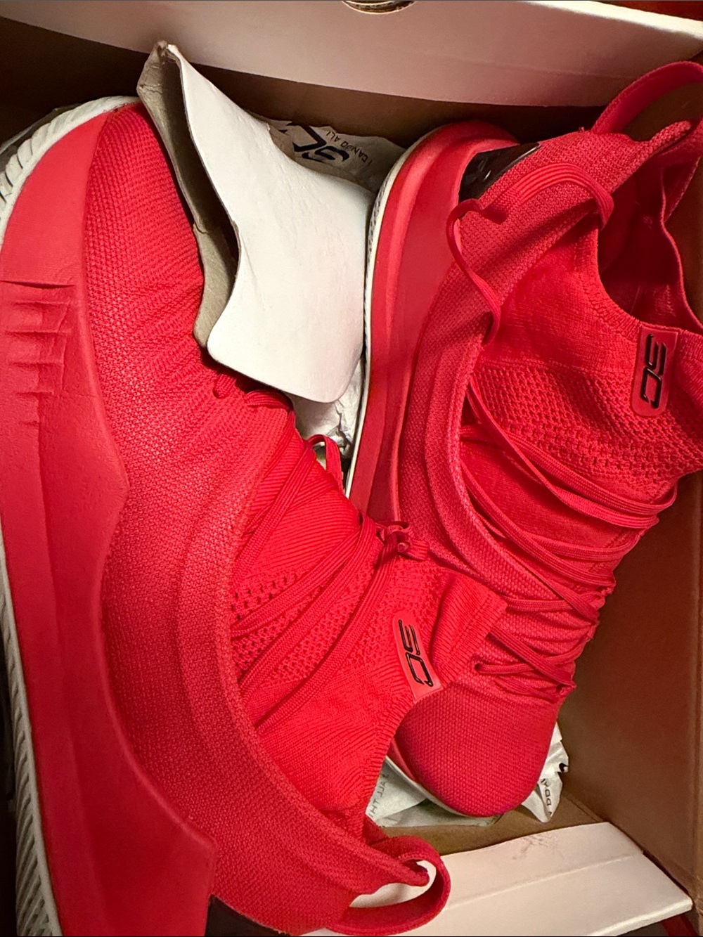 Under Armour Red Curry Basketball Sneakers